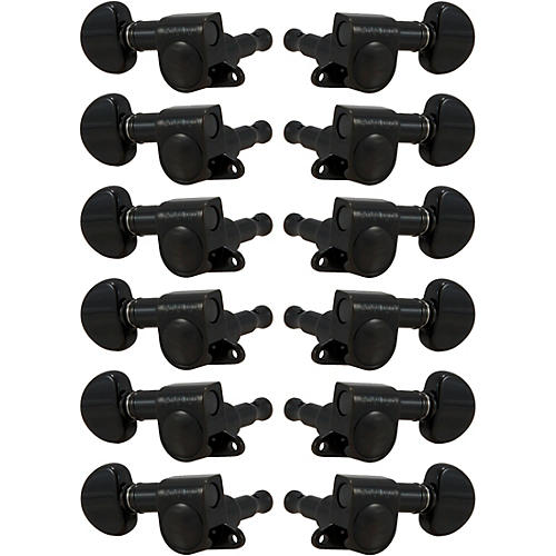 GROVER Mini Rotomatics 205 Series Tuning Machines Black Chrome 6+6