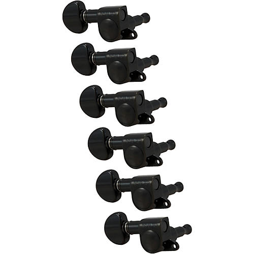 Grover Mini Rotomatics 205 Series Tuning Machines Black Chrome Reverse 6-in-line