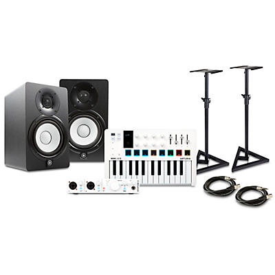 Arturia MiniLab 3 25 Slim-key Controller with Minifuse 2 USB Audio Interface and Yamaha HS5 5-inch Studio Monitor Pair Bundle (Stands/Cables Included)
