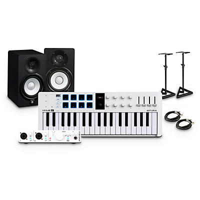 Arturia MiniLab 3 37-Key Controller Bundle With Minifuse 2 Interface, Yamaha HS5 Monitor Pair and Stands/Cables -