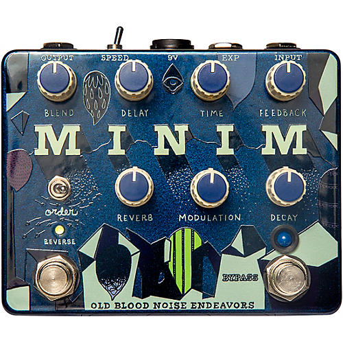 Old Blood Noise Endeavors Minim Immediate Ambience Machine Reverb, Tremolo, Delay Effects Pedal Blue
