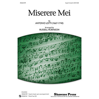 Shawnee Press Miserere Mei 3-Part Mixed opt. a cappella arranged by Russell Robinson