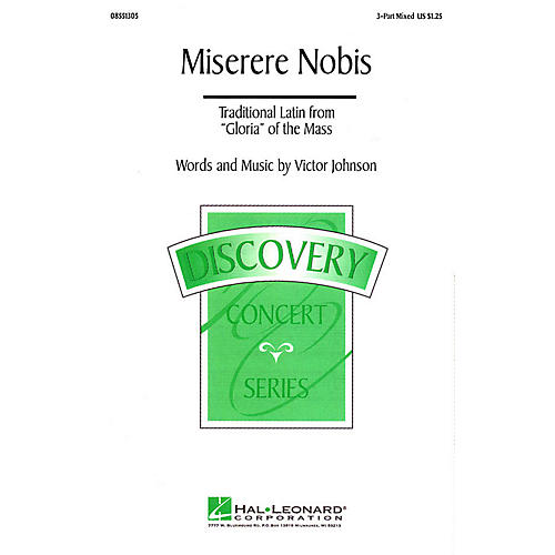 Hal Leonard Miserere Nobis 3-Part Mixed composed by Victor C. Johnson