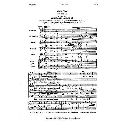 Novello Miserere (Psalm LI) SSATB Composed by Gregorio Allegri Arranged by Ivor Atkins