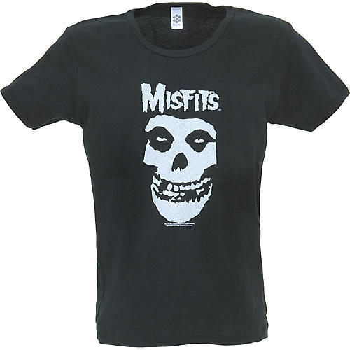 Misfits Glitter Skull Women's Babydoll Shirt