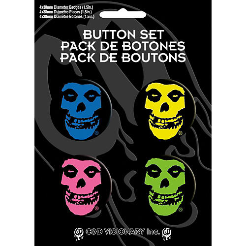 Misfits Skulls 4-Piece Button Set