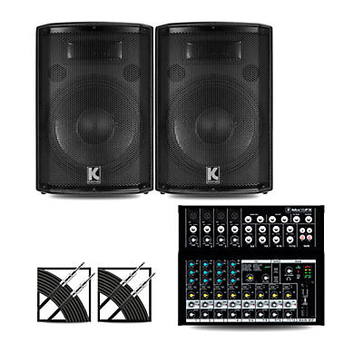 Mackie Mix12FX Mixer and Kustom HiPAC Speakers