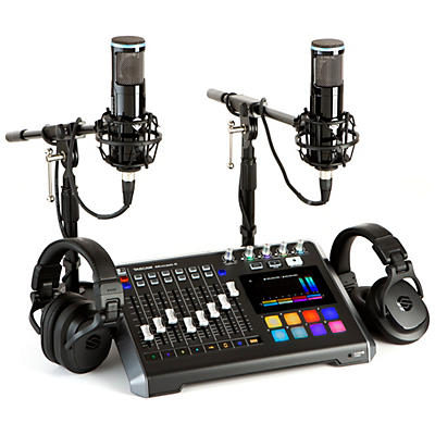 TASCAM Mixcast 4 2-Person Podcasting Bundle With Sterling Audio SP150 Microphones and S400 Headphones