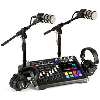 TASCAM Mixcast 4 2-Person Podcasting Bundle with RODE Podmic and TH-200X Headphones