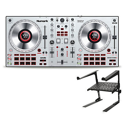Numark Mixtrack Platinum FX Silver DJ Controller With Laptop Stand