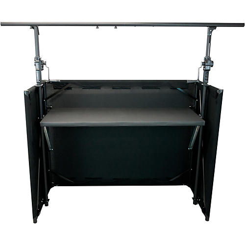 Mobile DJ Table with Black Facade and Crank System Truss