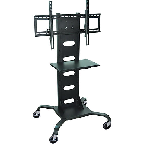H. Wilson Mobile Flat Panel Display Stand With All-Steel Frame Black Large