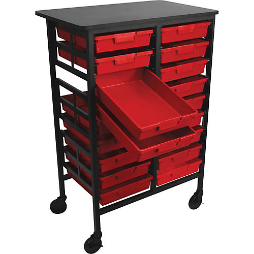Mobile Work Center with 18 Single Storage Trays