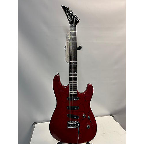 Charvette By Charvel Model 300 Solid Body Electric Guitar red crackle