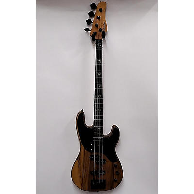 Schecter Guitar Research Model T 4 Exotic Black Limba Electric Bass Guitar