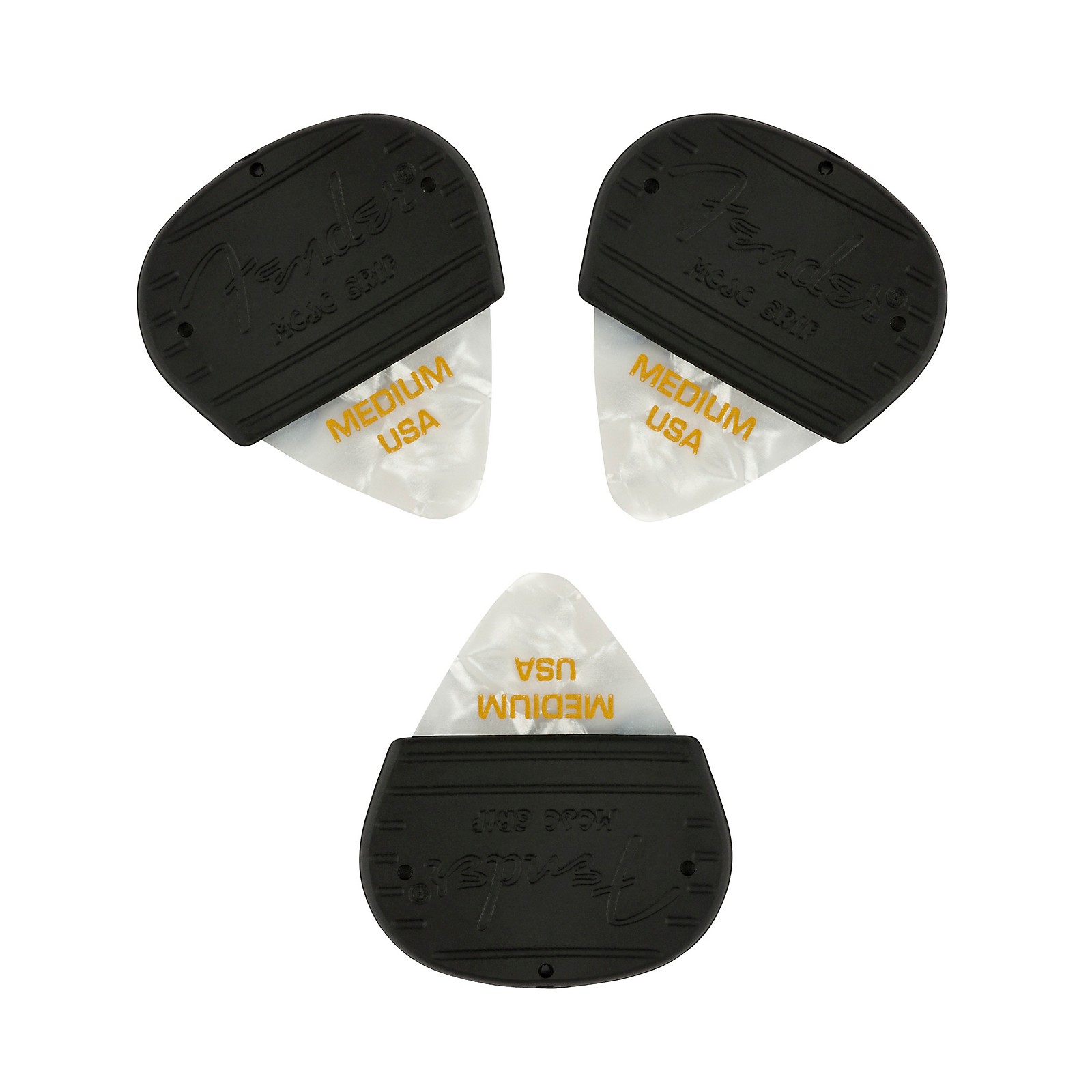 Fender Mojo Grip 351 Guitar Picks (3Pack) White Moto Medium Musician