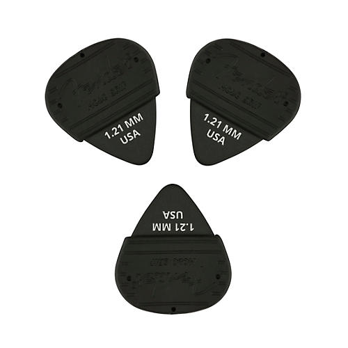 Fender Mojo Grip Dura-Tone Delrin Guitar Picks (3-Pack) Black 1.21 mm