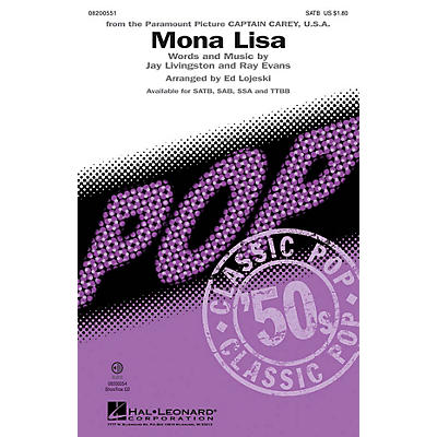 Hal Leonard Mona Lisa SSA by Nat King Cole Arranged by Ed Lojeski