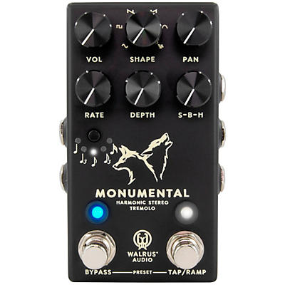 Walrus Audio Monumental Stereo Harmonic Tap Tremolo Effects Pedal