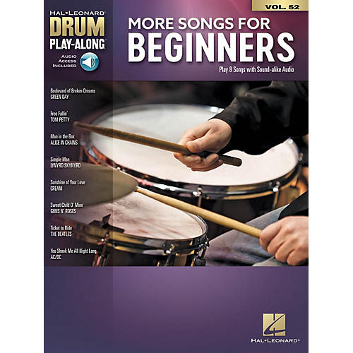 Hal Leonard More Songs for Beginners Drum Play-Along Book/Audio Online