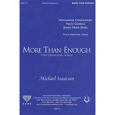 Transcontinental Music More Than Enough (The Chanukah Song) SATB composed by Michael Isaacson