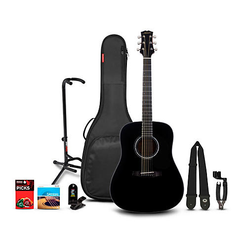 Mitchell Motion D150 Dreadnought Acoustic Guitar Deluxe Pack Black