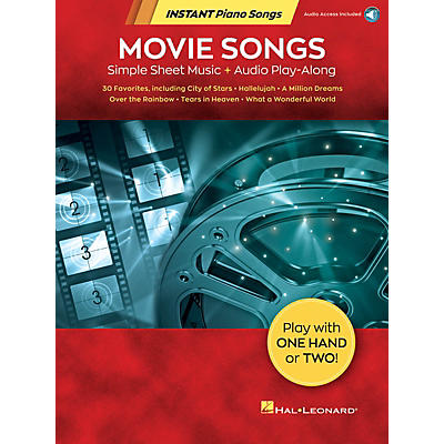 Hal Leonard Movie Songs - Instant Piano Songs - Simple Sheet Music Plus Audio Play-Along Book/Audio Online