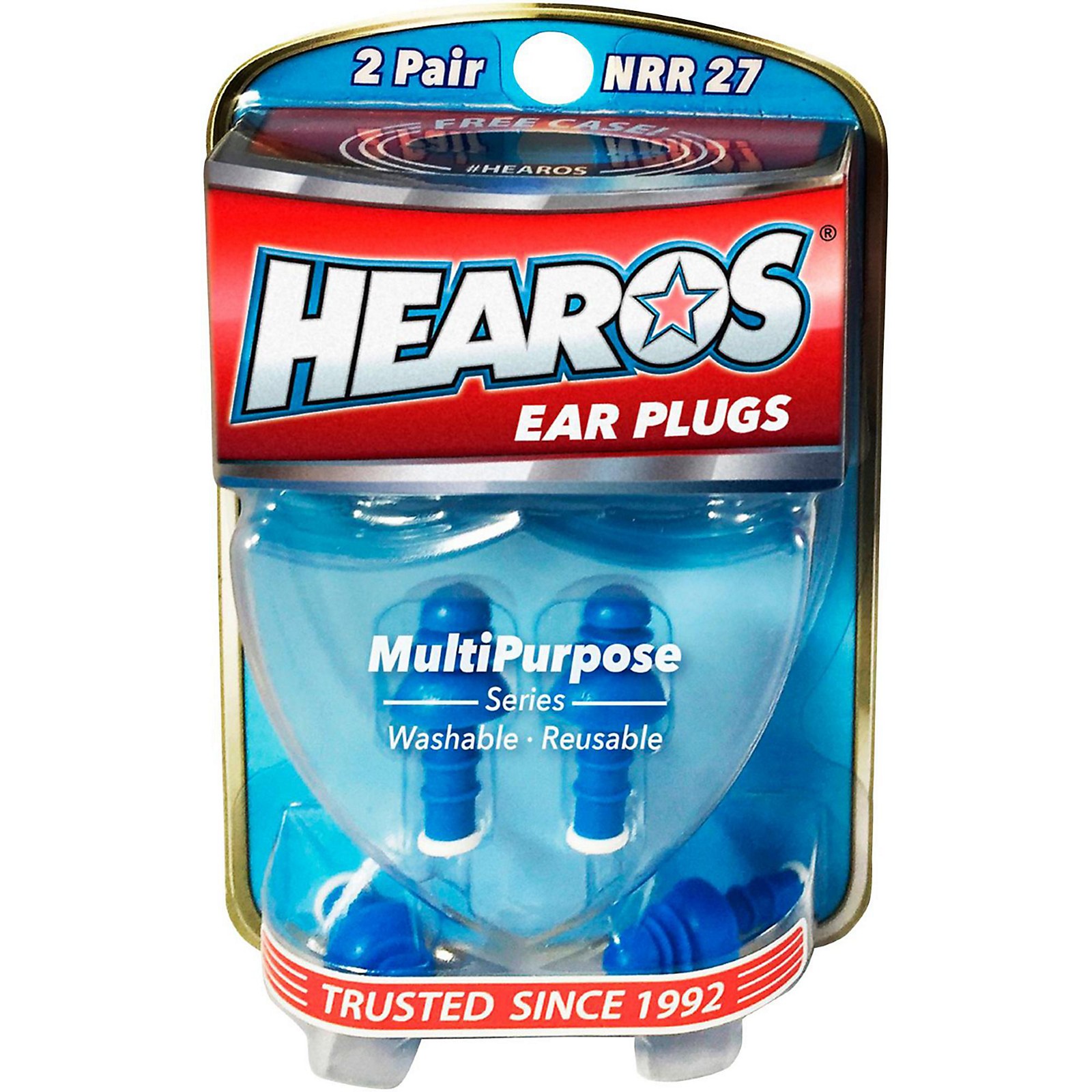 Hearos MultiPurpose Series Ear Plugs 2 Pair + Free Case Musician's