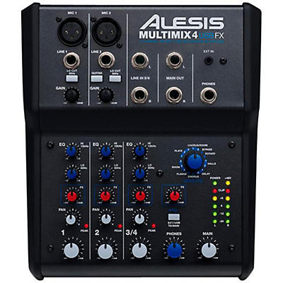 Alesis MultiMix 4 USB FX 4-Channel Mixer with Effects & USB Audio Interface
