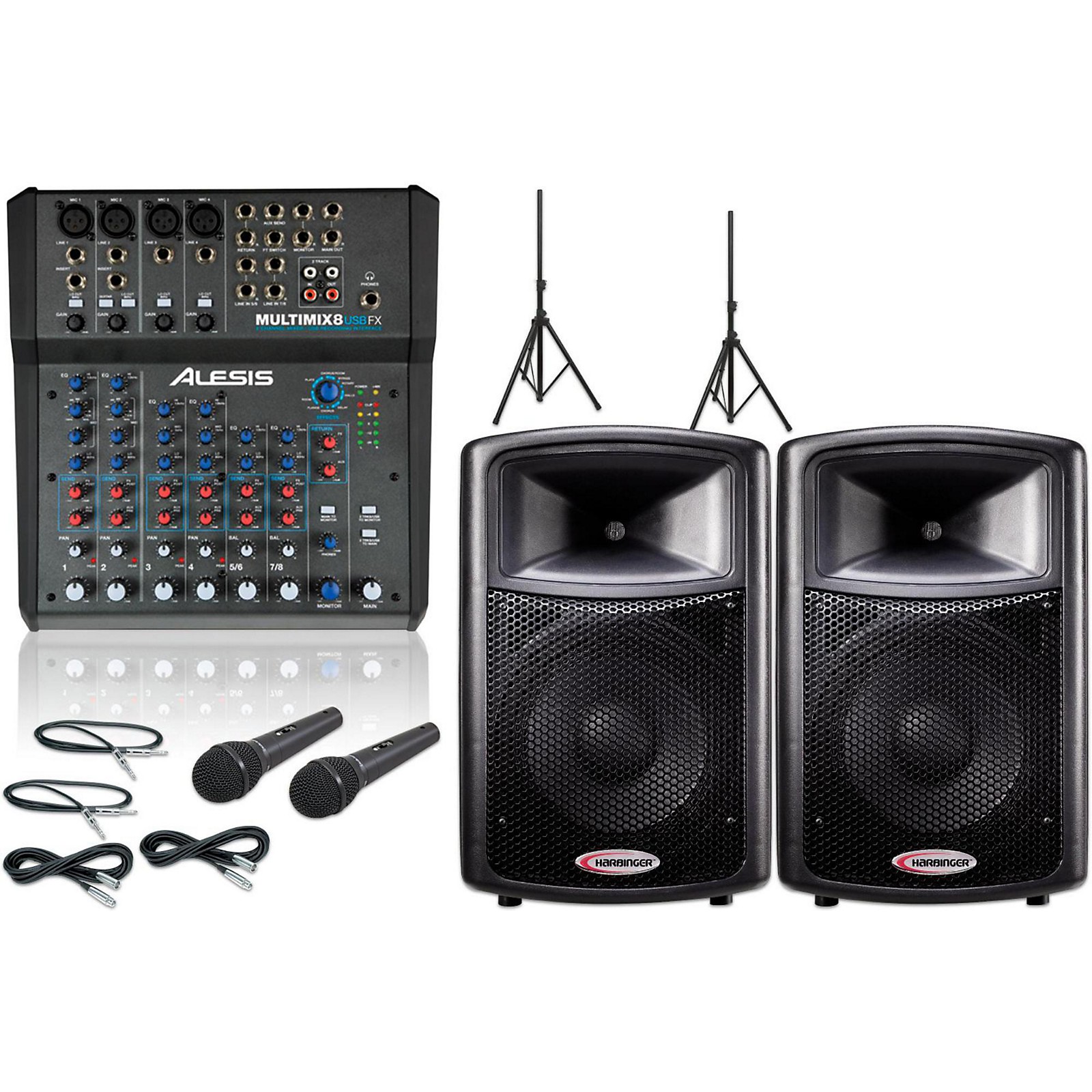 Alesis Multimix 8 USB FX/Harbinger APS12 PA Package Musician's Friend