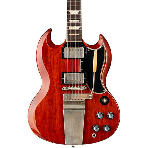 Gibson Custom Murphy Lab 1964 SG Standard Reissue With Maestro Vibrola Heavy Aged Electric Guitar Faded Cherry