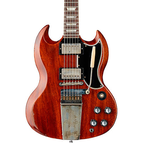 Gibson Custom Murphy Lab 1964 SG Standard Reissue With Maestro Vibrola Heavy Aged Electric Guitar Faded Cherry
