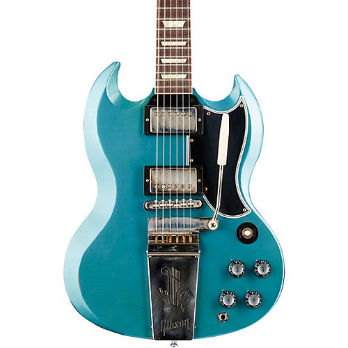 Gibson Custom Murphy Lab 1964 SG Standard Reissue With Maestro Vibrola Light Aged Electric Guitar Antique Pelham Blue