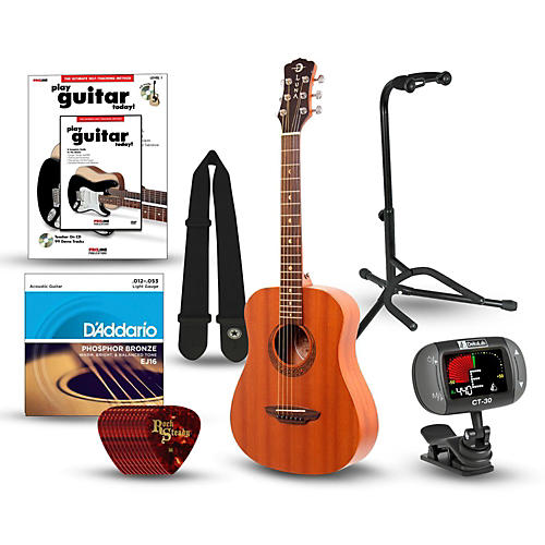 Muse Safari Series Mahogany 3/4 Dreadnought Travel Acoustic Guitar Bundle