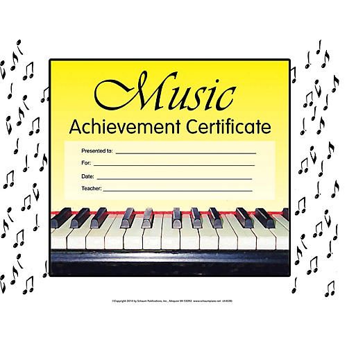 Schaum Music Achievement Certificate Educational Piano Series