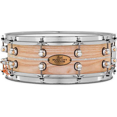 Pearl Music City Custom Solid Shell Snare Ash with Nicotine Marine Inlay