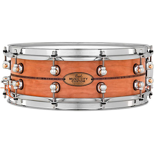 Pearl Music City Custom Solid Shell Snare Cherry with Kingwood Center Inlay 14 x 5 in.