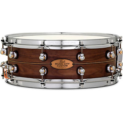Pearl Music City Custom Solid Shell Snare Walnut with Boxwood-Rose Inlay