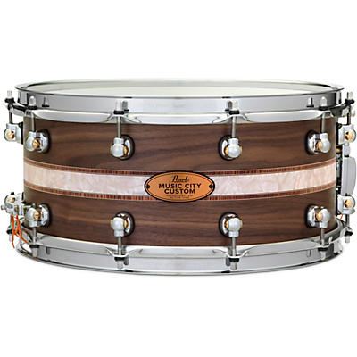 Pearl Music City Custom Solid Shell Snare Walnut with Kingwood Royal Inlay
