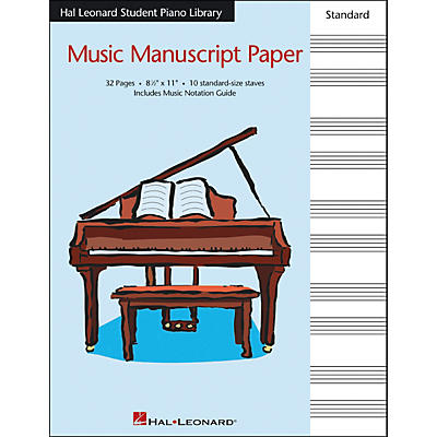 Hal Leonard Music Manuscript Paper Standard Size Staves 8.5 X 11 Hal Leonard Student Piano Library