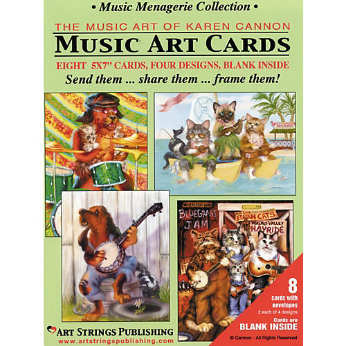 Music Menagerie Collection Greeting Cards 8-Pack Assorted