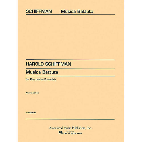 Associated Musica Battuta (Score and Parts) Percussion Series Composed by Harold Schiffman