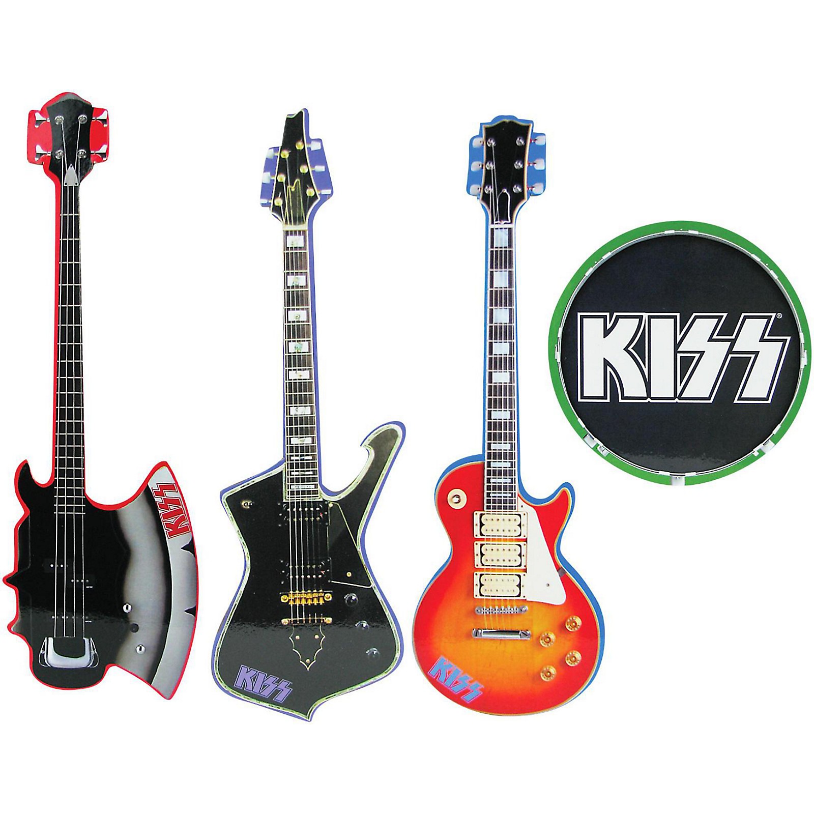 KISS Musical Instrument Shaped Coasters Set of 4 Musician's Friend