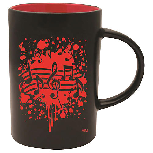 Musical Note Burst Black/Red Coffee Mug