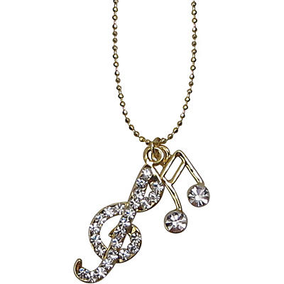 AIM Musical Notes/Treble Clef Crystal Necklace