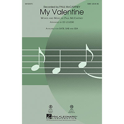 Hal Leonard My Valentine SAB arranged by Ed Lojeski
