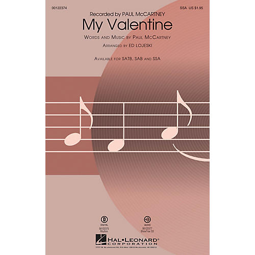 Hal Leonard My Valentine SSA arranged by Ed Lojeski