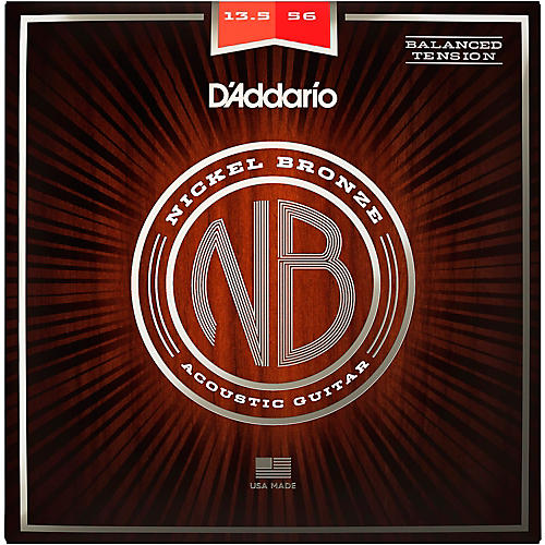 D'Addario NB13556BT Nickel Bronze Acoustic Guitar Strings - Balanced Tension Medium 13.5 - 56