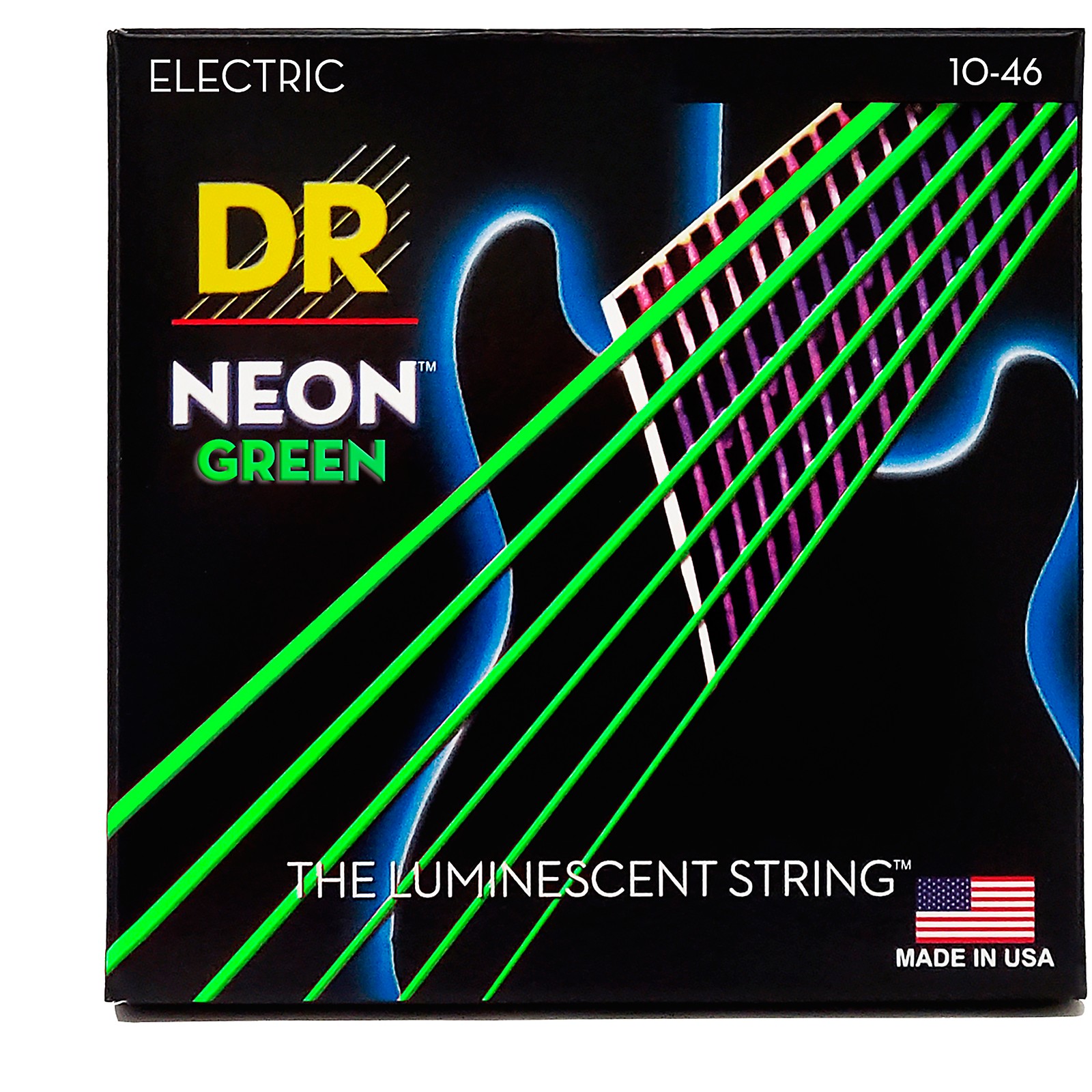 Dr Strings Neon Hi Def Green Superstrings Medium Electric Guitar