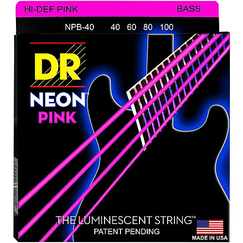 NEON Hi-Def Pink Bass SuperStrings Light 4 String